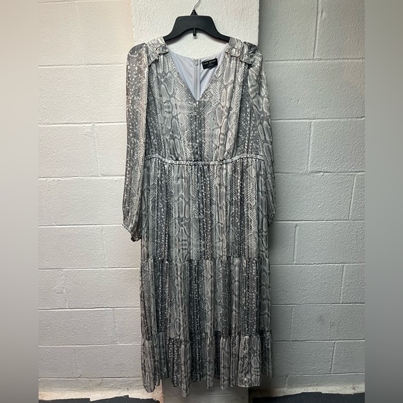 Lane Bryant Elegant Gray Patterned Women's Dress - Picture 1 of 4